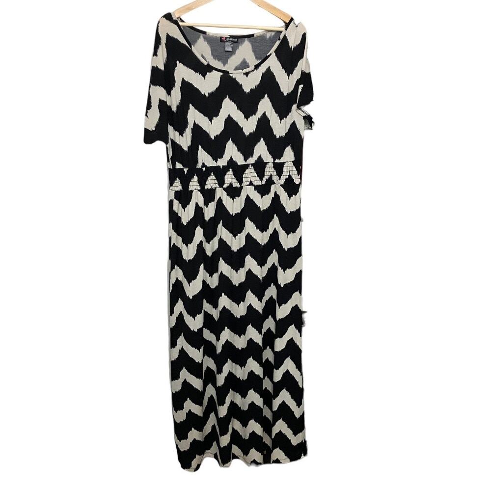 Delirious Maxi Dress Black Cream Size 1X